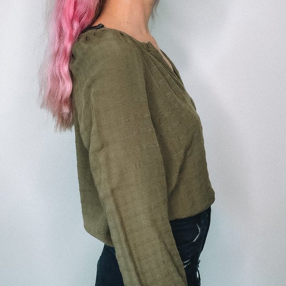 Knox Rose Green Long Sleeve Blouse - Picture 4 of 6